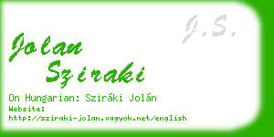 jolan sziraki business card